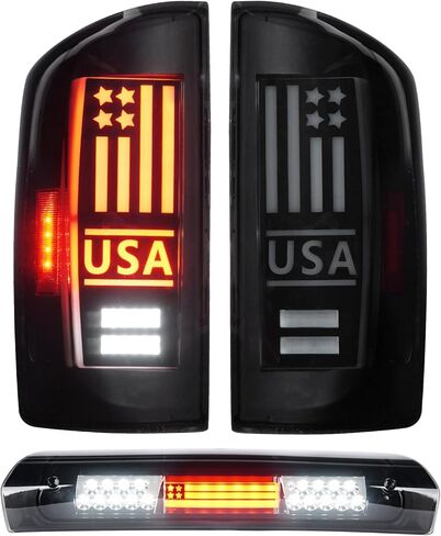 مصباح خلفي LED من Tresound + مصباح شحن الفرامل الثالث لـ Dodge RAM 1500 2007-2008، لـ RAM 2500 3500 2007-2009، مجموعة الضوء الخلفي للتركيب العالي، 55277302AC، 55277303AC in Kuwait