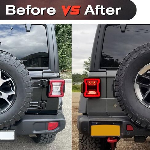 EOMD DOT Approved Smoke Lens LED Tail Lights Compatible with 2018-2025 Jeep Wrangler JL, w/Running Light, Brake Turn Signal Lamp and Reverse Lamps, Pair in Saudi Arabia