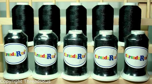 خيط التطريز من ThreadNanny 10 مخاريط سوداء من البوليستر in Kuwait
