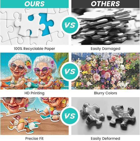 500 Piece Puzzles for Adults,Fun Grandmothers Puzzle for Teens Adult Seniors,Best Friends Beach Cruising Jigsaw Puzzle 500 Pieces,Cartoon Humor Puzzle with Letters on Back,Challenging Family Game Gift in Saudi Arabia