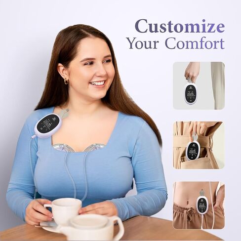 Breast Pump D6, Ultra-Lightweight Hands Free Wearable Breast Pump with Upgraded Leak-Proof Double-Seal Flange, Electric Breastfeeding Pump 3 Modes | 9 Levels, 3 Fine-Tuned Rhythms, 15/17/19/21/25mm in Saudi Arabia