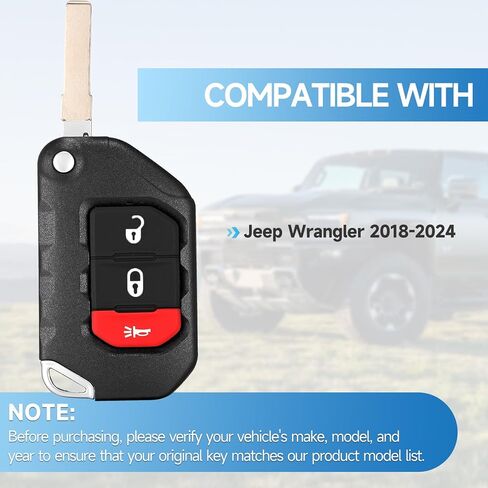Smart Key Fob Replacement Remote fits for Jeep Wrangler 2018 2019 2020 2021 2022 2023 2024 2025 Smart Car Keyless Entry Remote OHT1130261 433Mhz 4A in Saudi Arabia