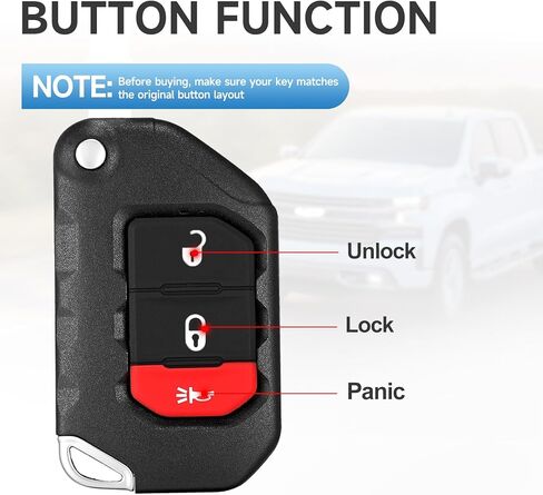 Smart Key Fob Replacement Remote fits for Jeep Wrangler 2018 2019 2020 2021 2022 2023 2024 2025 Smart Car Keyless Entry Remote OHT1130261 433Mhz 4A in Saudi Arabia