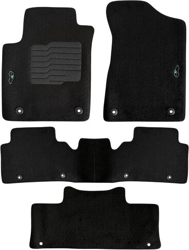 ecoMats Carpet Floor Mats Fit for 2019-2024 Nissan Armada / 2017-2024 Infiniti QX80 with Anti-Slip Driver Heel Pad, Safety Locks, Black (Bucket seat Models) in Kuwait