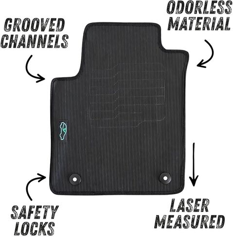 ecoMats Carpet Floor Mats Fit for 2019-2024 Nissan Armada / 2017-2024 Infiniti QX80 with Anti-Slip Driver Heel Pad, Safety Locks, Black (Bucket seat Models) in Kuwait