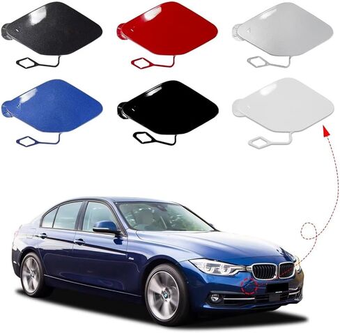 المصد الأمامي سحب هوك غطاء غطاء سحب العين لسيارات BMW 3 Series F30 F31 LCI سيدان عربة تناسب 320i 325d 328i 330d 330e 330i 340i 2016 2017 2018 (أسود) 51117396837 in Kuwait