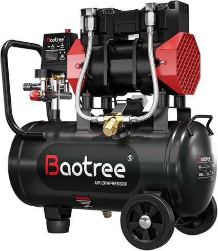 3 Gallon Ultra Quiet Air Compressor with Two Quick Couplers, 1.2HP MAX 115PSI Oil-Free Air Compressor Steel Tanks, 70dB Air Compressor with Wheels for Spray Painting, Auto Repair, Woodwork Nailing in Saudi Arabia