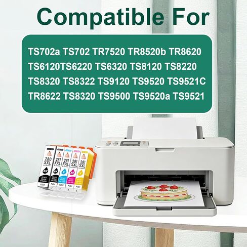 Refillable 280XL 281XL Ink Cartridges for TS702 TS702a Printer Compatible for PIXMA TR8620 TR8620a TR8520 TS6120 TS6220 TR7520 TS8120 TS8220 TS9120 TS9520 TS9521C Printers in Saudi Arabia