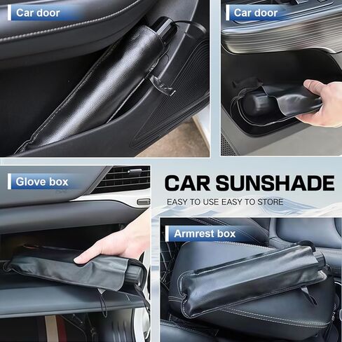 Windshield Sun Shade Umbrella,Thickened Heat Shield & UV Blocker,Scratch-Proof with Protective Tips,Keeps Interior Cool,Foldable & Universal for Cars,Trucks,SUVs,Includes Storage Bag,51.2" x 27.2" (M) in Saudi Arabia