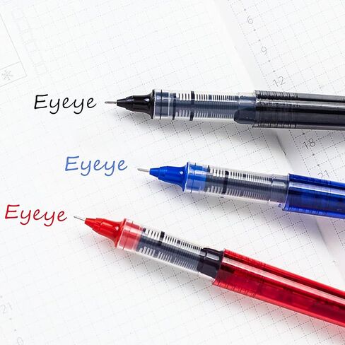 أقلام حبر سائلة ذات 3 ألوان من EYEYE، 16 عبوة (8 أسود و4 أزرق و4 أحمر) قلم جل سريع الجفاف، طرف إبرة رفيعة 0.5 مم لتدوين الملاحظات، مستلزمات المنزل والمكتب المدرسي in Kuwait