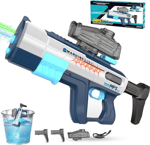 Electric Water Gun for Adults Kids,Water Gun with LED Light,Auto Reload & 850 CC Water Tank,Powerful Squirt Gun Blaster Up to 45 FT Long Range,Outdoor Yard Party Shooting Game Toy,Summer Soaker Gift. in Saudi Arabia
