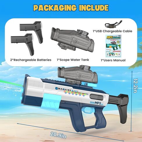Electric Water Gun for Adults Kids,Water Gun with LED Light,Auto Reload & 850 CC Water Tank,Powerful Squirt Gun Blaster Up to 45 FT Long Range,Outdoor Yard Party Shooting Game Toy,Summer Soaker Gift. in Saudi Arabia