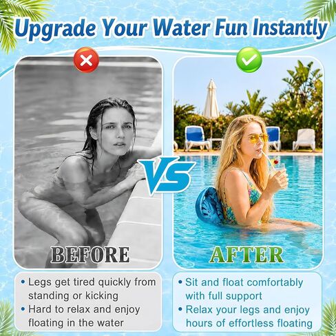 2 Pack Pool Saddle Floats for Adults - Stable & Comfortable Non-Inflatable Foam Water Saddle with Tropical Leaf Pattern, Supports Up to 250 lbs for Pool, Lake & Summer Water Fun in Saudi Arabia