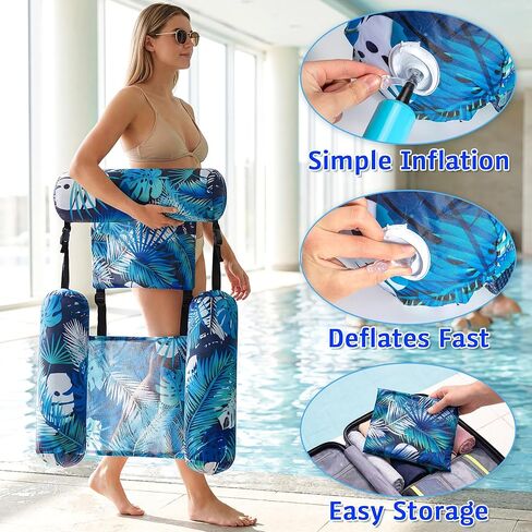 FindUWill Pool Floats Adult, 55'' X-Large Fabric-Covered Pool Float Lounger & Raft, Mesh Pool Float for Summer Party Lake Beach (Green Leaf) in Saudi Arabia