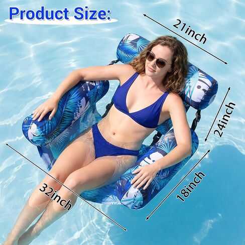 FindUWill Pool Floats Adult, 55'' X-Large Fabric-Covered Pool Float Lounger & Raft, Mesh Pool Float for Summer Party Lake Beach (Green Leaf) in Saudi Arabia