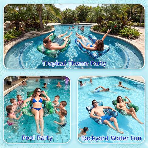 FindUWill Pool Floats Adult, 55'' X-Large Fabric-Covered Pool Float Lounger & Raft, Mesh Pool Float for Summer Party Lake Beach (Green Leaf) in Saudi Arabia