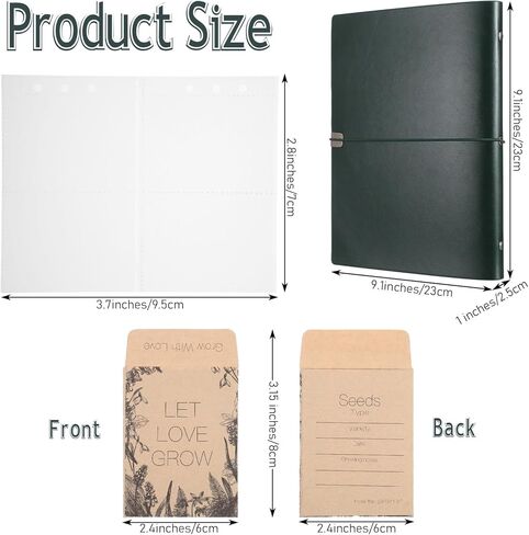 Seed Storage Organizer, Seed Packet Organizer Binder with 35 Sheet Seed Packet and 200 Resealable Seed Envelopes, Garden Seeds Storage Saving Envelopes for Efficient Seeds Packet Organization in Saudi Arabia