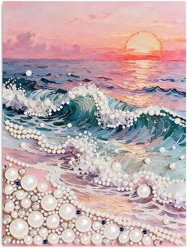 HITO Woman Pearl Diamond Painting Kits for Adults - Woman Pearl Diamond Art Kits for Adults, Gem Art Kits for Adult for Gift Home Wall Decor 14x14 Inch in Saudi Arabia