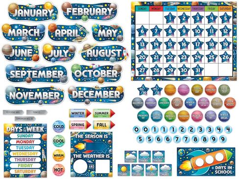 Teacher Created Resources Outer Space Crew Calendar Bulletin Board (TCR9333) in Kuwait