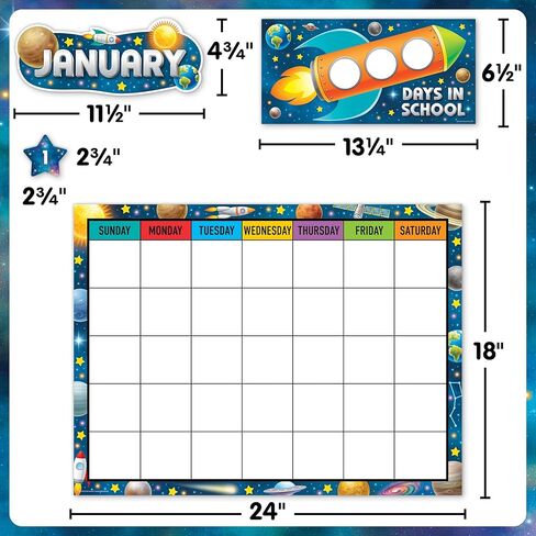 Teacher Created Resources Outer Space Crew Calendar Bulletin Board (TCR9333) in Kuwait