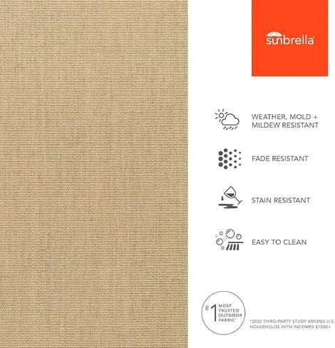 Sunbrella Outdoor Fabric by The Yard | Canvas Heather Beige | Official Sunbrella Seller | Indoor or Outdoor Upholstery Fabric for Chairs, Cushions, Drapery, Pillows, Furniture in Saudi Arabia