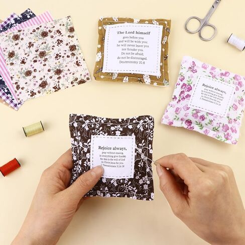 24 Sets Prayer Quilt with Cross Inside Mini Scripture Pocket Prayer Quilts Panel Squares Christian Gifts for Women Friend Pastor Appreciation in Saudi Arabia