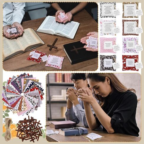 24 Sets Prayer Quilt with Cross Inside Mini Scripture Pocket Prayer Quilts Panel Squares Christian Gifts for Women Friend Pastor Appreciation in Saudi Arabia