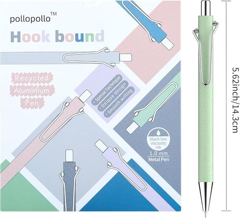 pollopollo Aesthetic Retractable Ballpoint Pens, Teacher & Student Gifts, Smooth Writing Metal Ballpoint Pens, 1.0mm Medium Point Black Ink, Cute Office Desk Accessories & School Supplies in Saudi Arabia