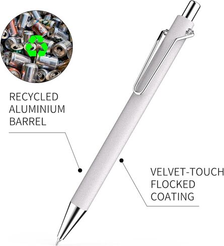 pollopollo Aesthetic Retractable Ballpoint Pens, Teacher & Student Gifts, Smooth Writing Metal Ballpoint Pens, 1.0mm Medium Point Black Ink, Cute Office Desk Accessories & School Supplies in Saudi Arabia