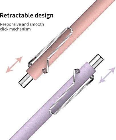 pollopollo Aesthetic Retractable Ballpoint Pens, Teacher & Student Gifts, Smooth Writing Metal Ballpoint Pens, 1.0mm Medium Point Black Ink, Cute Office Desk Accessories & School Supplies in Saudi Arabia
