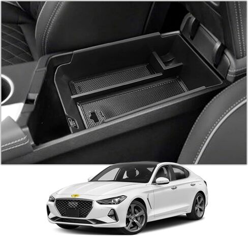صينية تنظيم وحدة التحكم CDEFG لوحدة التحكم المركزية 2019-2024 Genesis G70، حصيرة إدراج مادة سوداء للتخزين الثانوي متوافقة مع الملحقات الداخلية 2024 Genesis G70 (ليس لـ 2025 G70) in Kuwait