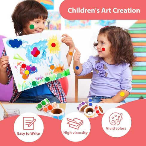 5000 PCS 3/4" Colored Dot Stickers - 10 Bright Colors Removable Color Coding Labels, Premium Adhesive Colorful Circle Stickers for Classroom, Toddler, Office, Inventory Organizing & Marking in Saudi Arabia