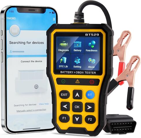 2-in-1 OBD2 Scanner with Battery Tester, 2025 Elite Engine Code Reader & 12V Battery Tester for AGM/EFB, Cranking/Charging Analyzer, Bluetooth Scan Tool for Gas Cars, SUVs & Vans in Saudi Arabia
