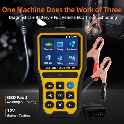 2-in-1 OBD2 Scanner with Battery Tester, 2025 Elite Engine Code Reader & 12V Battery Tester for AGM/EFB, Cranking/Charging Analyzer, Bluetooth Scan Tool for Gas Cars, SUVs & Vans in Saudi Arabia