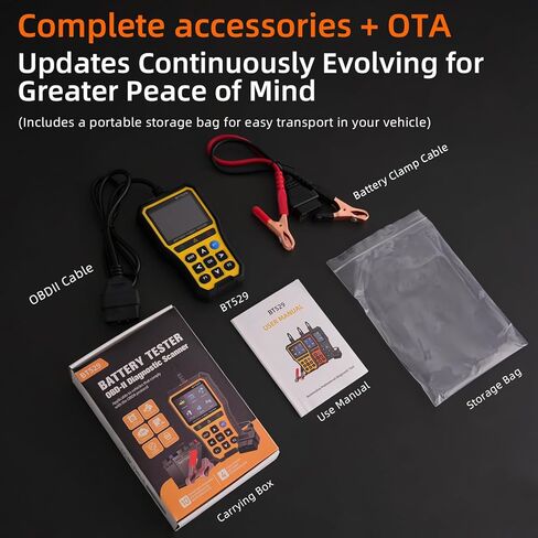 2-in-1 OBD2 Scanner with Battery Tester, 2025 Elite Engine Code Reader & 12V Battery Tester for AGM/EFB, Cranking/Charging Analyzer, Bluetooth Scan Tool for Gas Cars, SUVs & Vans in Saudi Arabia