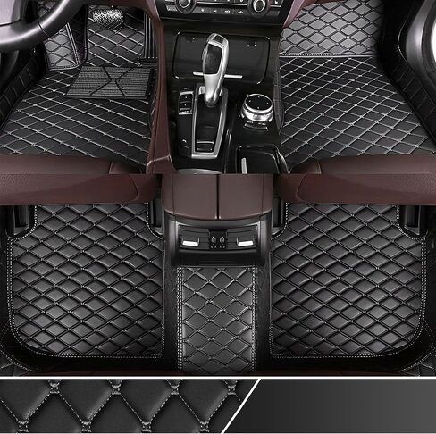 Car Floor Mats Fit for Kia K5 GT Line 2021-2024 5-Passenger- Faux Leather Floor Mats for Car,Car Mats All Weather Deep-Dish Odorless,Auto Interior Accessories (Black/Red) in Saudi Arabia