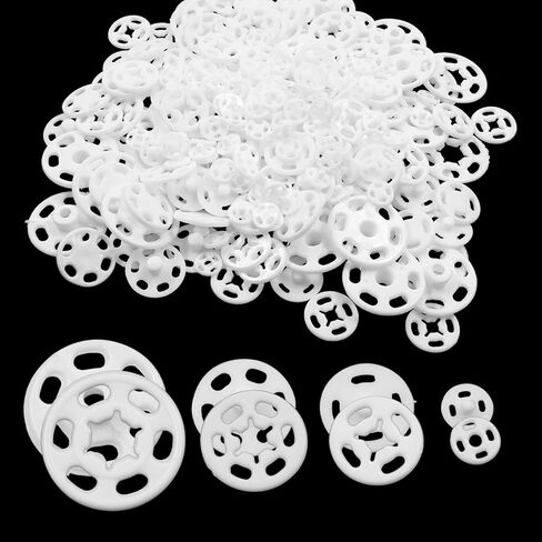 120 Sets Plastic Sew-on Snap Buttons, Clear Invisible Snap Fasteners for Clothing, Includes 7mm, 12mm, 15mm, 20mm Sizes, Press Buttons for Sewing Shirts, DIY Fashion Crafts and Garment Repair in Saudi Arabia