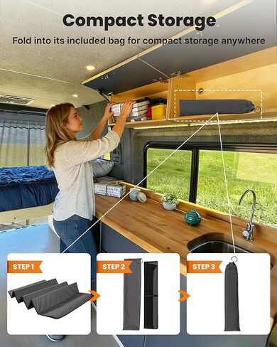 أغطية الزجاج الأمامي MELIPRON Van مناسبة لـ RAM Promaster 1500/2500/3500 2014-2026، غطاء نافذة معتم للخصوصية والعزل الحراري لـ Van Life & Camping، مناسب حسب الطلب، سهل التركيب، رمادي in Kuwait