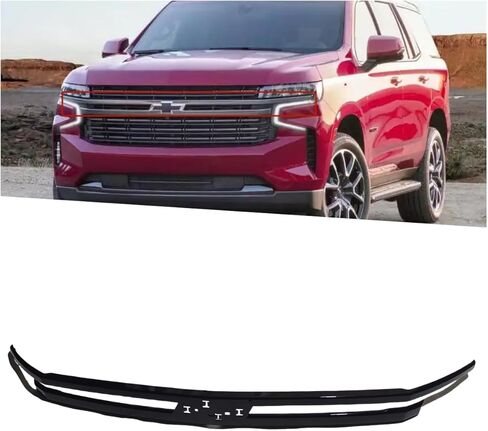 Front Grille Molding Trim Compatible with 2021-2024 Chevy Tahoe/Suburban, Glossy Black in Saudi Arabia