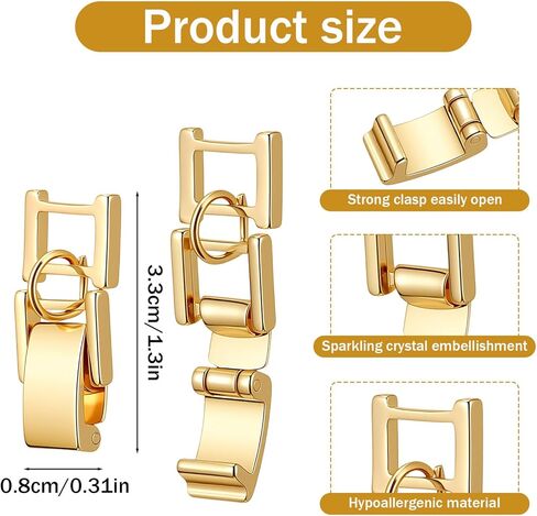 4 Pcs Gold Jewelry Extender Clasps,Foldover Adjustable Jewelry Extenders for Bracelets,Bracelet Extender Gold for Necklaces, Bracelets, Anklets & Watch Bands, DIY Jewelrys Making in Saudi Arabia