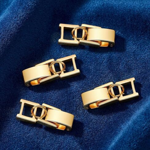 4 Pcs Gold Jewelry Extender Clasps,Foldover Adjustable Jewelry Extenders for Bracelets,Bracelet Extender Gold for Necklaces, Bracelets, Anklets & Watch Bands, DIY Jewelrys Making in Saudi Arabia