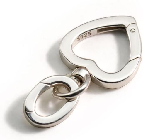 1Pc Sterling Silver Heart Lobster Clasp with Oval Spring Closures Connector Clip Extenders for Necklace Bracelet Jewelry (Silver, S) in Saudi Arabia