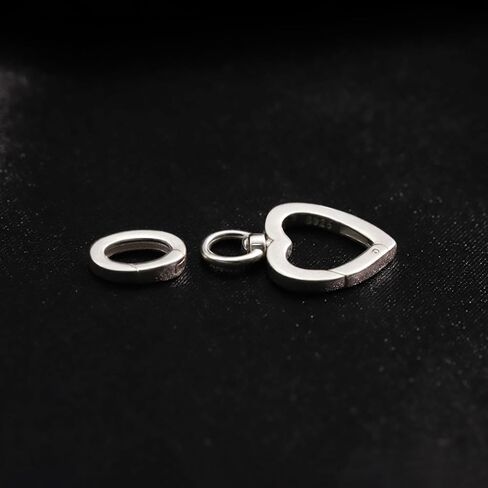 1Pc Sterling Silver Heart Lobster Clasp with Oval Spring Closures Connector Clip Extenders for Necklace Bracelet Jewelry (Silver, S) in Saudi Arabia