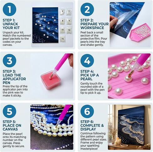 مجموعة طلاء اللؤلؤ ثلاثية الأبعاد من vhemo DIY مع إطار خشبي - مجموعات فنية ماسية مطورة للبالغين، جاهزة لتعليق لوحة الأحجار الكريمة، طلاء مريح بالأرقام، حرفة فسيفساء إبداعية (أزهار ذهبية) in Kuwait
