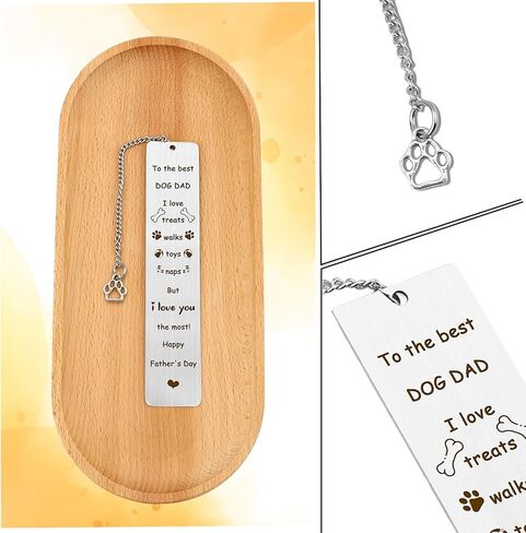 Funny Dog Dad Fathers Day Gift from Dog to Dad Cute Father's Day Gifts for Men Dog Lovers Metal Bookmark Book Accessories Unique Personalized Presents Funny Gift Idea for Pet Owners Him Best Friend in Saudi Arabia
