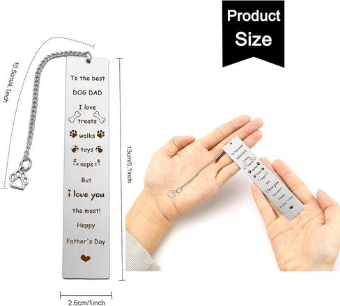 Funny Dog Dad Fathers Day Gift from Dog to Dad Cute Father's Day Gifts for Men Dog Lovers Metal Bookmark Book Accessories Unique Personalized Presents Funny Gift Idea for Pet Owners Him Best Friend in Saudi Arabia