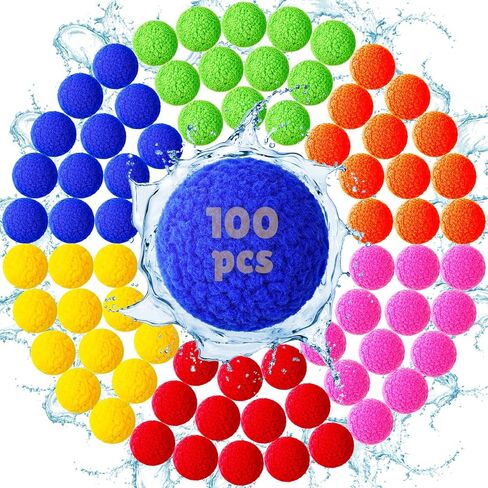 LQYoyz 100 Pcs Reusable Water Balloons for Kids - Quick Fill Water Toys for Toddler Pool Toys, Summer Outdoor Games pool toys for kids ages 4-12 with Refillable Water Balls in Saudi Arabia