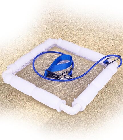 Shark Tooth Sifter,Stainless Steel Mesh,Lightweight Floating Sand Sifter for Shark Teeth and Fossil Hunting,Durable with Comfortable Grip and Wrist Strap (White) in Saudi Arabia