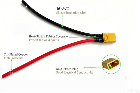 XT30 Plug Connector Female and Male,16AWG XT30 Pigtail Connector Adapter with 10CM Silicone Wire for RC Lipo Battery Drone.(3Pairs) in Saudi Arabia