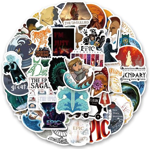 57Pcs Aesthetic Stickers,Epic The Musical Sticker,Vinyl Waterproof Stickers for Water Bottles Laptop Computer Phone Skateboard in Saudi Arabia